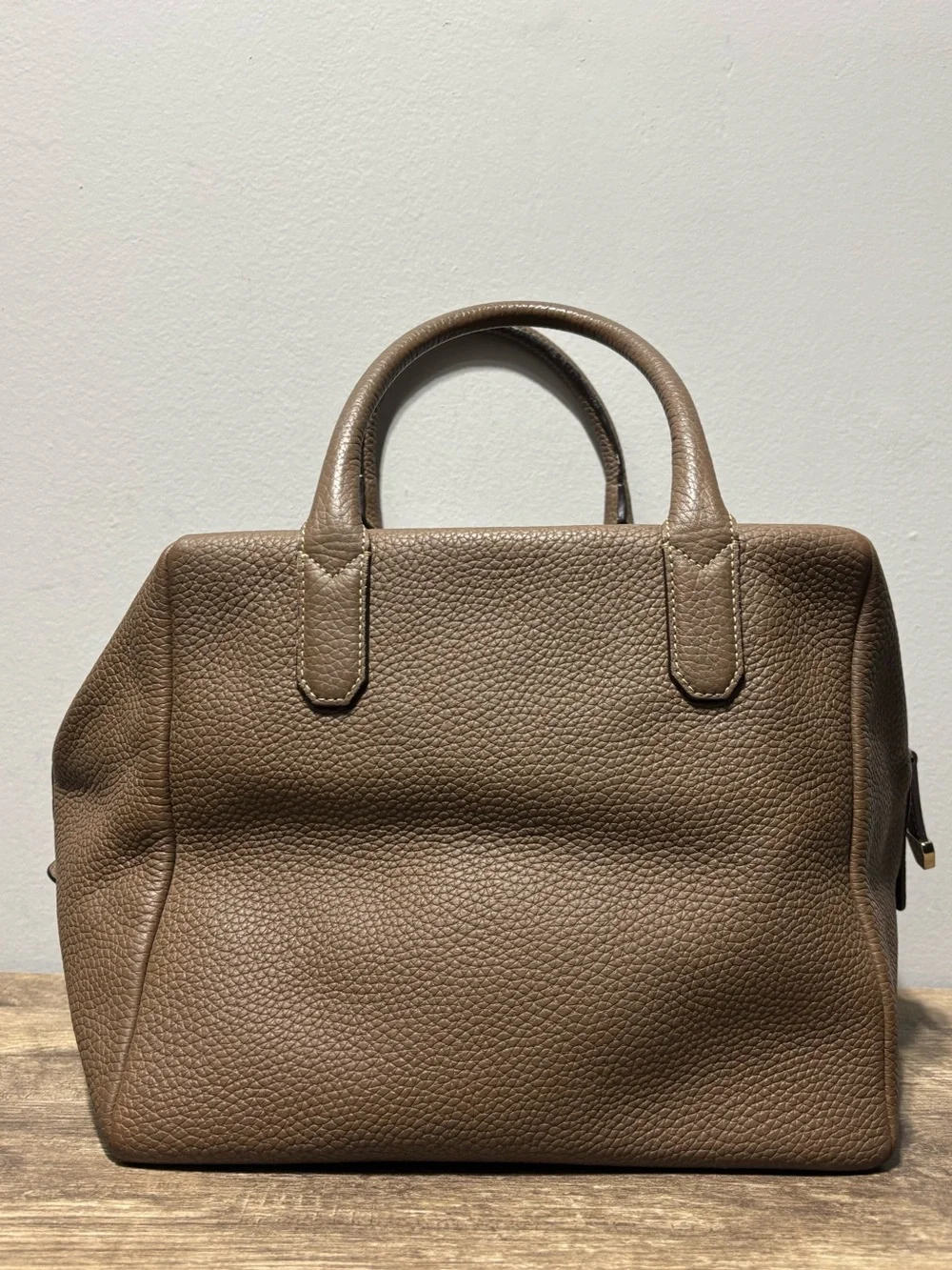 Bruno Magli Pebbled Leather Satchel in Taupe